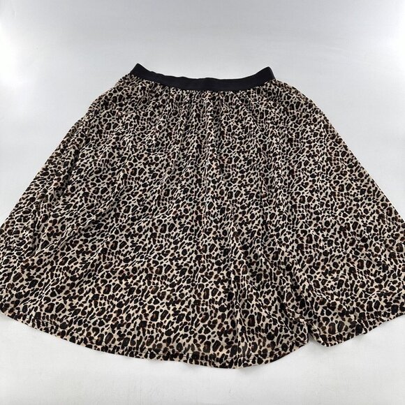 Leopard Print Sparkz Copenhagen Midi Skirt Elastic Waistband M Pleated Party - Picture 12 of 12